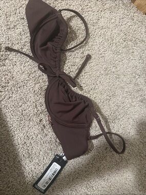 Brown Ruched Bikini Swim Summer Top - Unbranded BooHoo